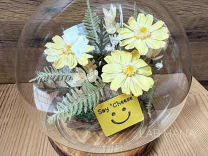 Signature Preserved Flower "Say Cheese" Model with Glass Dome